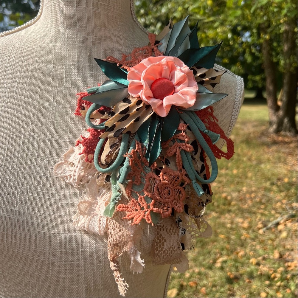 Medium Sized Scrappy Flower Pin/Brooch